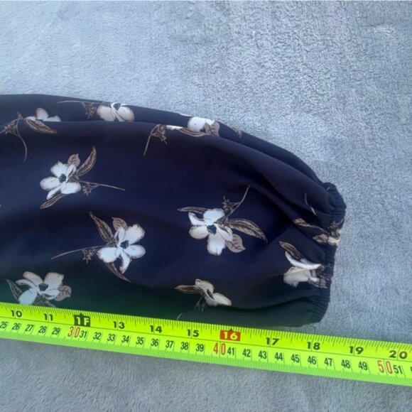 Sage Navy & Floral Long Sleeve Romper Tie Waist - Picture 10 of 11